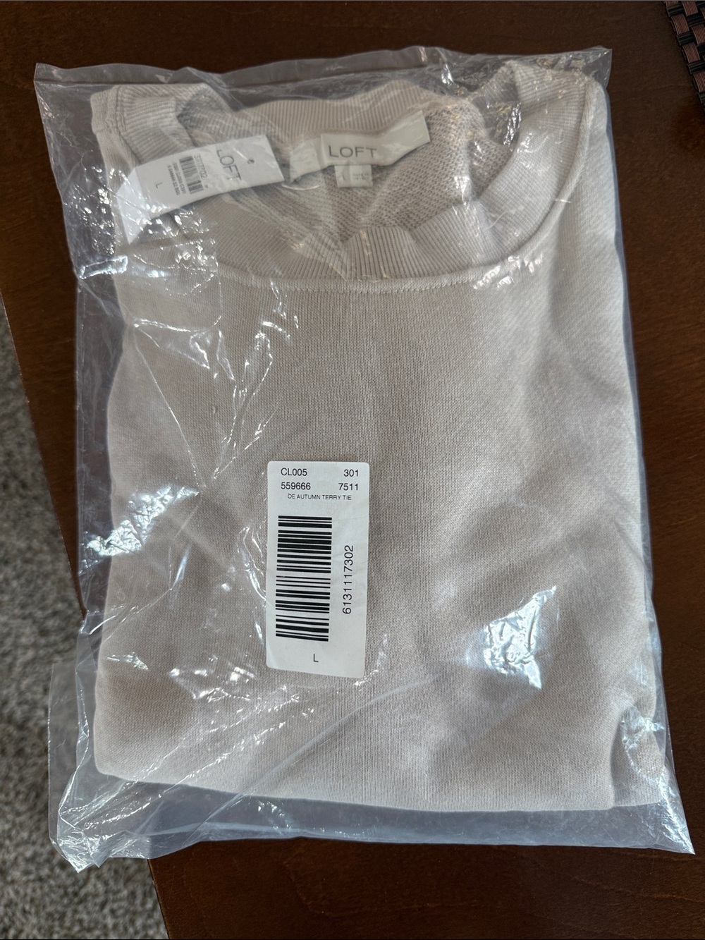 LOFT Beige Crewneck Knit Top